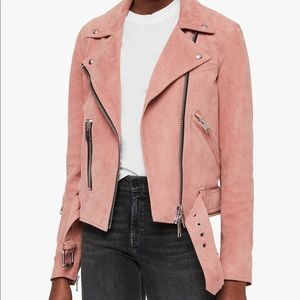 All saints leather suede gidley biker jacket sz 2